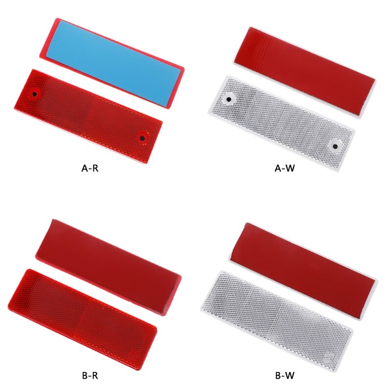 QILEJVS 2pcs Plastic Reflector Reflective Warning Plate Stickers Sign Sheeting Car Truck