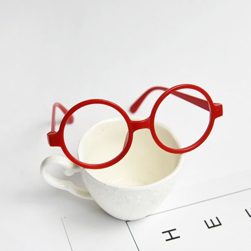 Gafas redondas para niños, montura negra o roja, de Navidad para niños, y