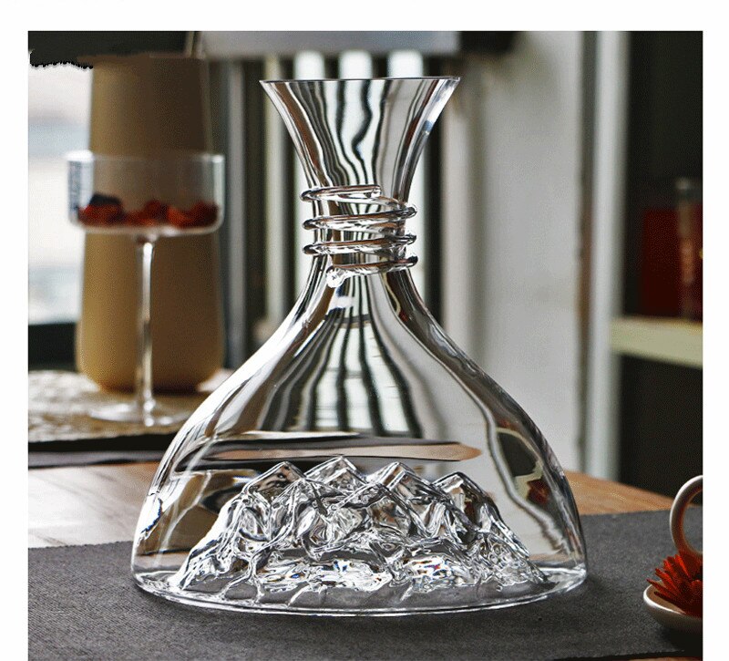 Lead-free Crystal Glass Red Wine Decanter Manual Blown Wine Decanter Variety of Options Iceberg Decanter 1500ML