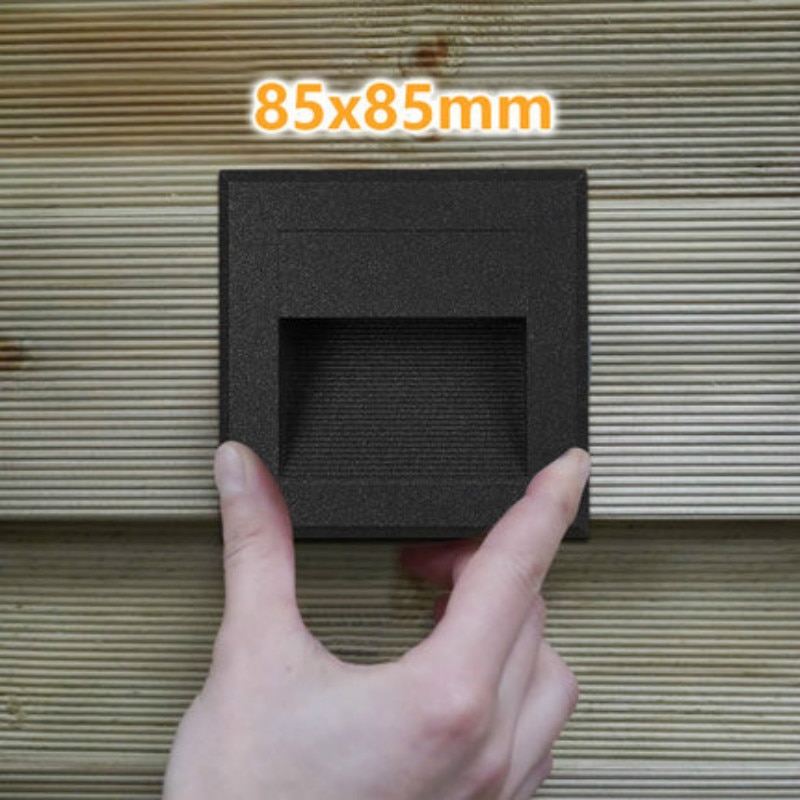 modern led step light waterproof outdoor stair lighting aluminum black square floor wall recessed corner lights fixture