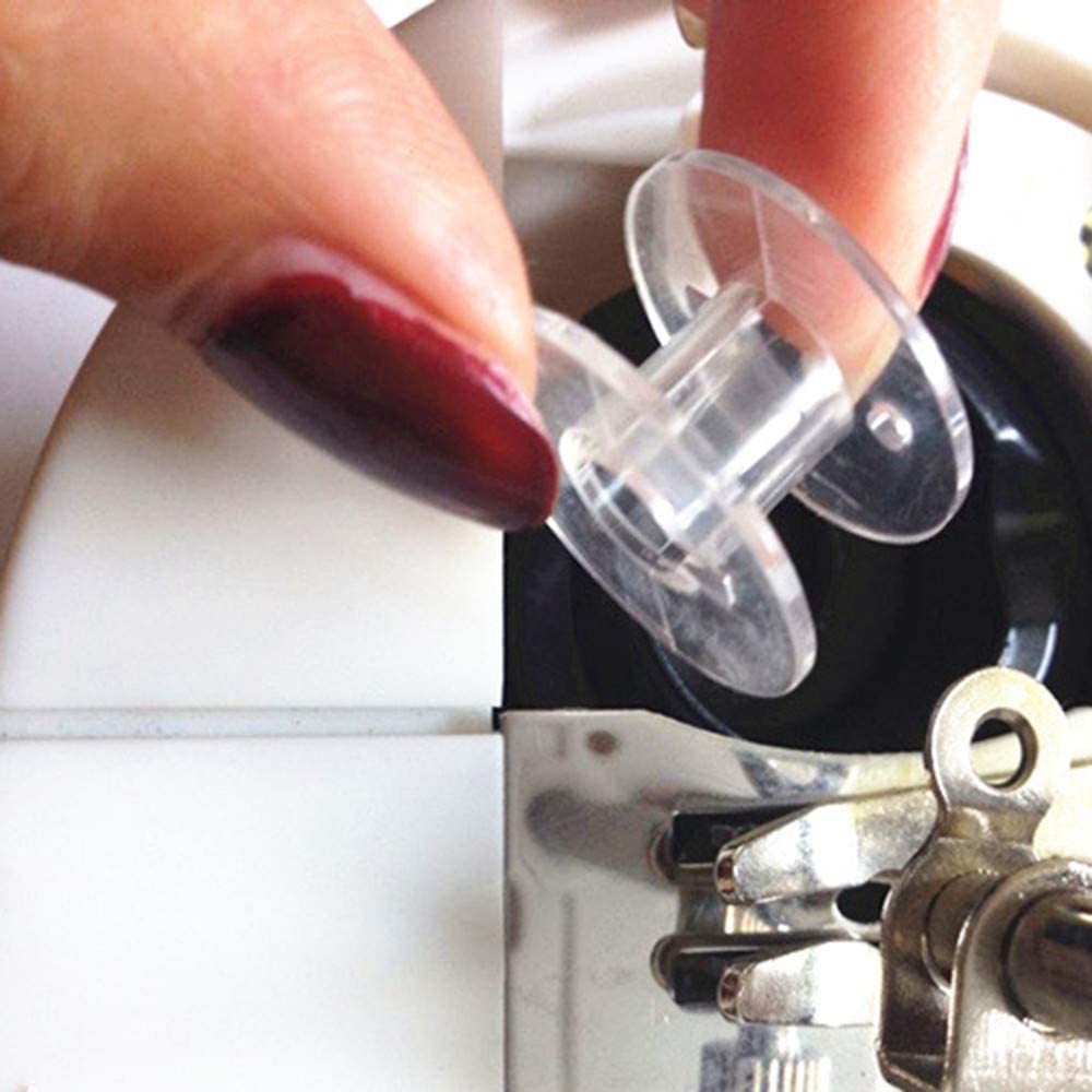 50Pcs Empty Bobbins Transparent Plastic Sewing Machine Bobbins Spools for Brother Janome Singer Elna Home Sewing Machine