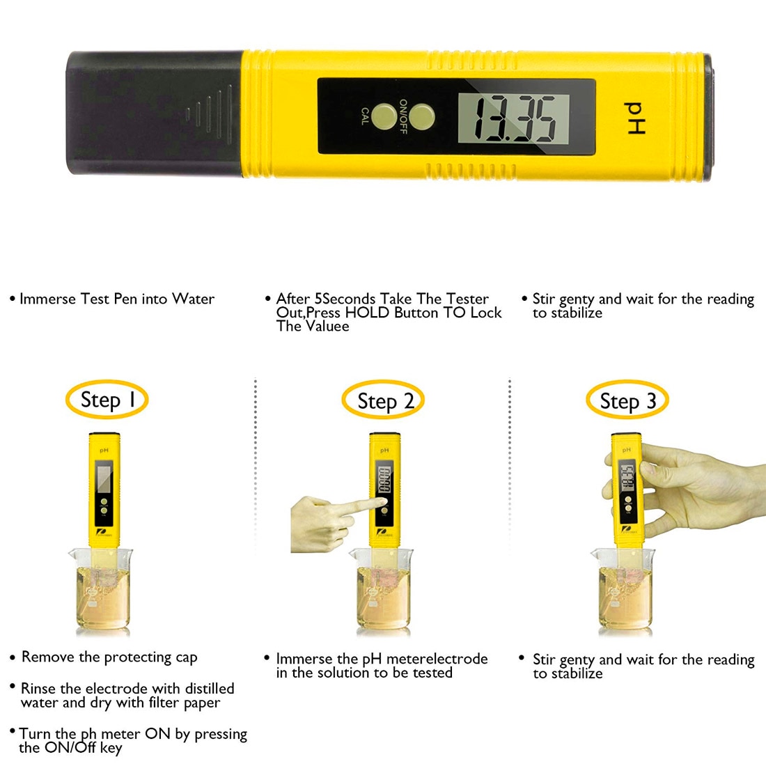 Draagbare Digitale Lcd Ph Meter Pen Van Hoge Precisie Ph Zuurgraad Meter Ph Monitoring Instrument Water Testapparatuur