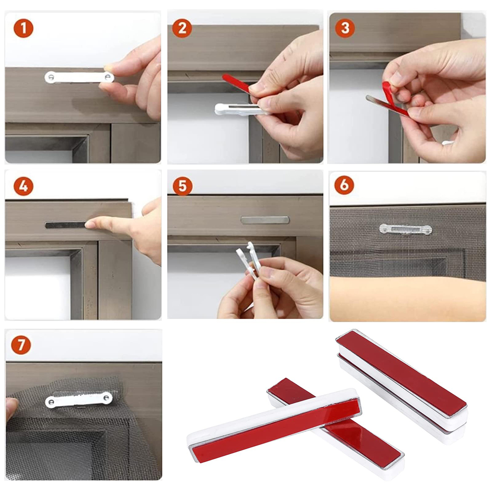 Magnetische Raamschermclip Zelfklevende Raamfixatiegesp Voor Muggennet Ramen Deuren Nagelvrije Insectenbescherming