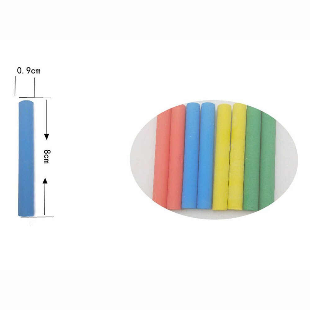 12 Sticks Coloured Chalk Sticks Blackboard Pavement Kids Childrens Art Craft Colour