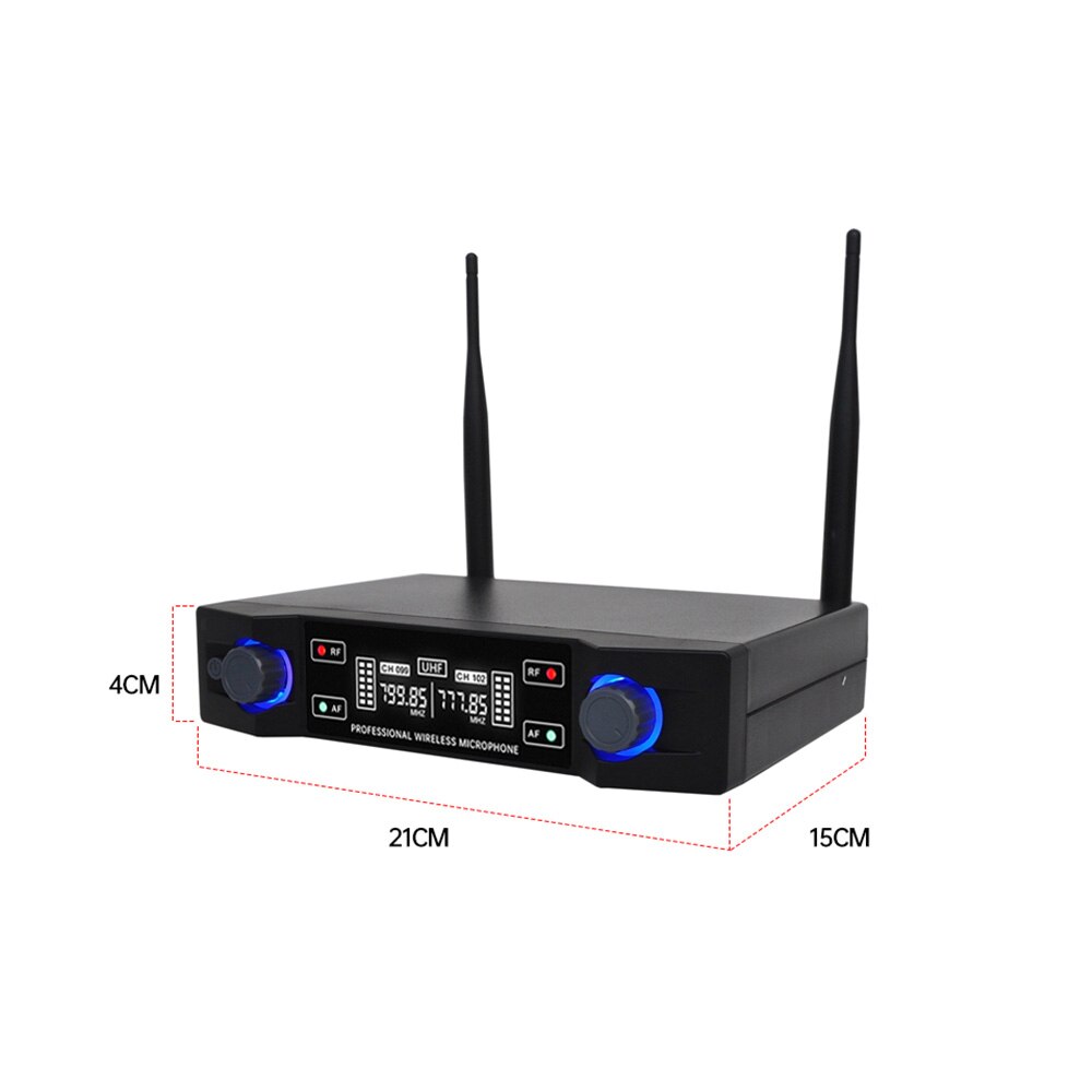 Professionele Draadloze Microfoon Uhf Systeem Plastic Materiaal Dual Channel 2 Handheld Microfoon Familie Stage Karaoke Microfoon