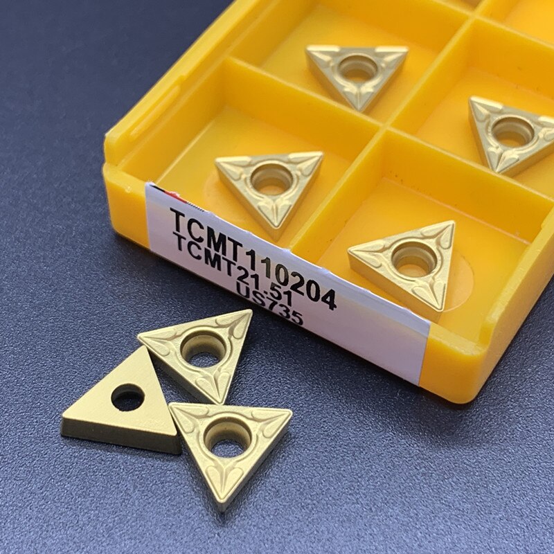 10PCS TCMT110204 VP15TF/UE6020/US735 Carbide Blade External Turning Tool CNC Lathe Turning Insert,For Steel Stainless Steel