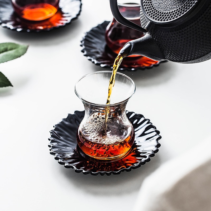 Tasse à café en verre turque, tasse à thé noir, tasse d'eau, tasse à boire pour homme, avec soucoupe, service à thé