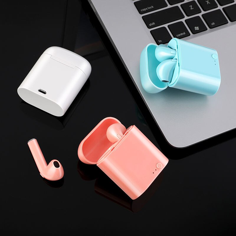 I7s Mini Portable Bluetooth Headphones Wireless Earphones With Charging Box bluetooth Earbuds upgrade Macaroon Candy colors