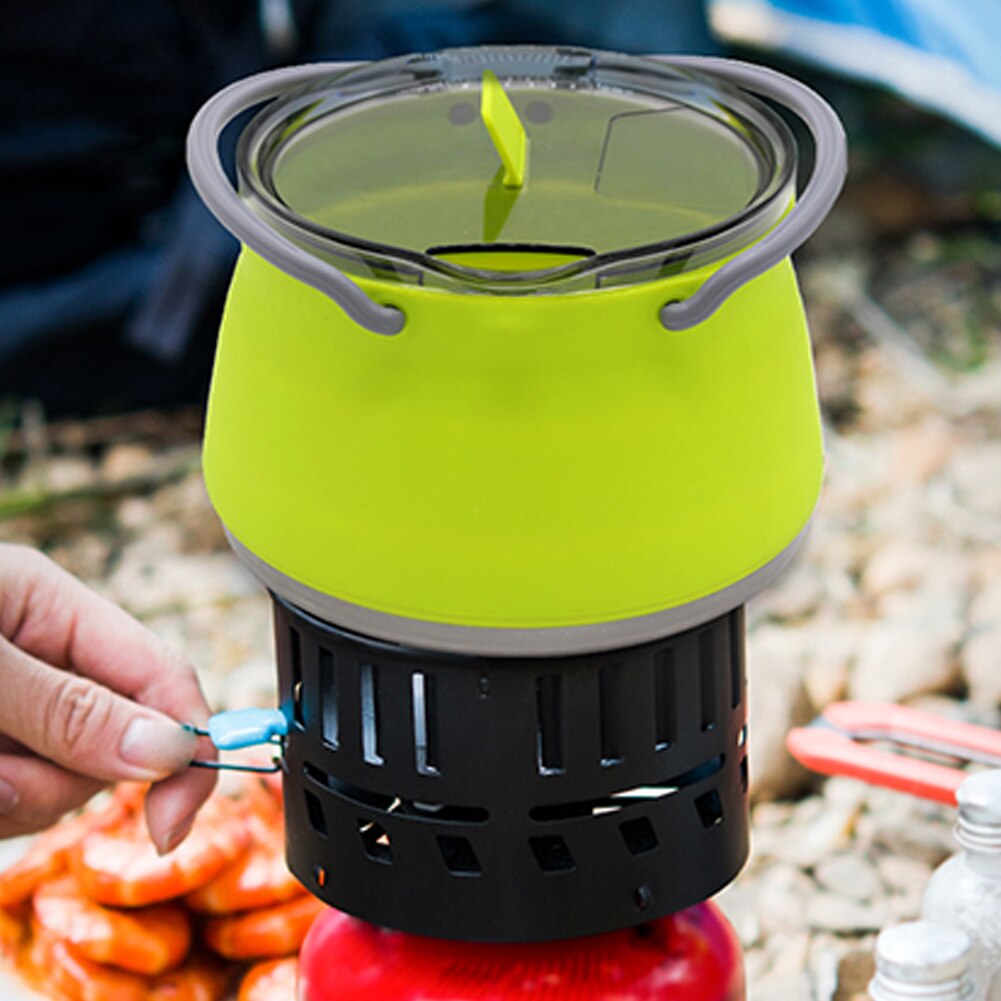 Portable Mini Boiling Water Pot Folding Silicone Kettle with Handle Water for Outdoor Camping Travel Self-Driving Tableware