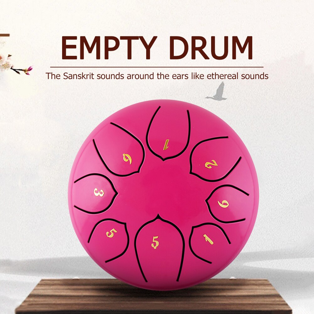 Tambor de lengua de 6 pulgadas, tanque de mano de 8 tonos, tambor de lengua de acero, instrumento Musical de percusión, accesorios de instrumentos de percusión