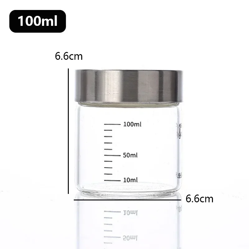 100-500ml Glass Bottle with Scale High Borosilicate Heat-resistant Glass Seal Jar Kitchen Seasoning Spices Storage Bottle Gadget