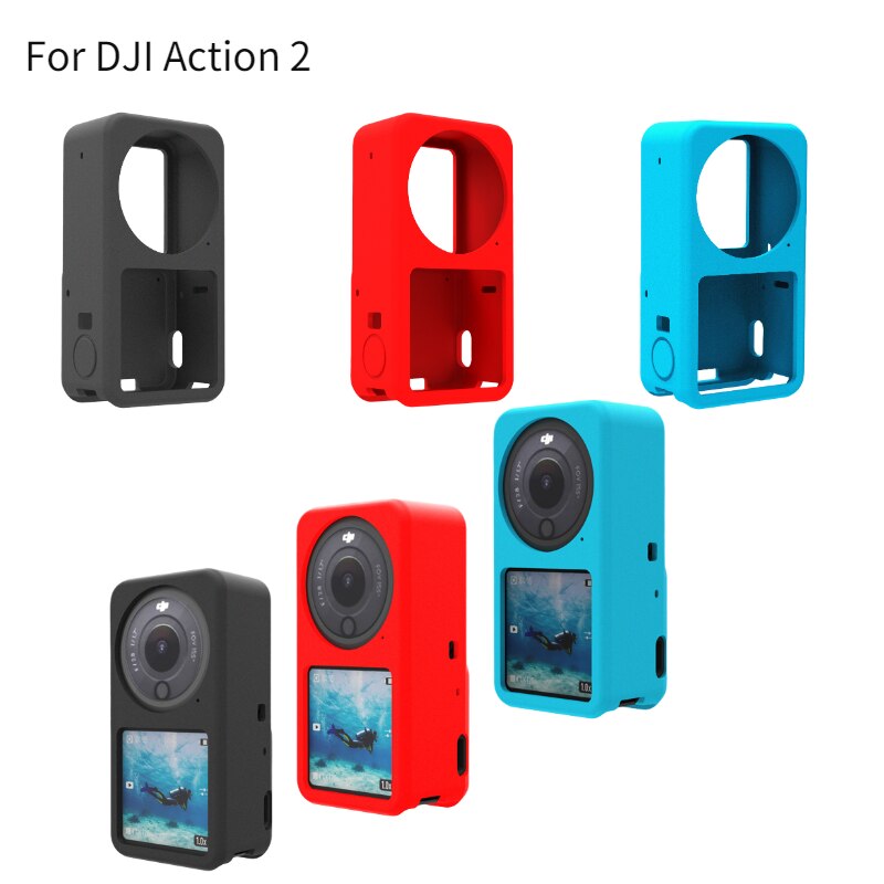 Schutzhülle aus weichem silikon für dji action 2 kamera, staubdichter rahmen, zubehör für die dji action 2