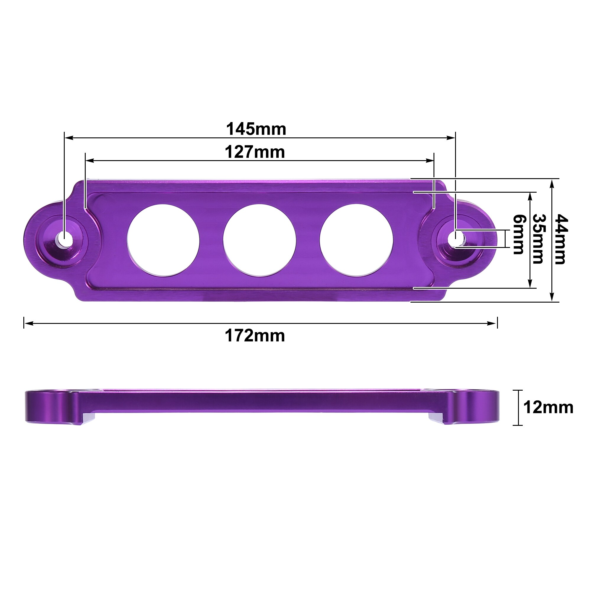 Soporte Universal para sujetar batería de coche, accesorio hueco de aleación de aluminio, 145mm, 190mm, color azul