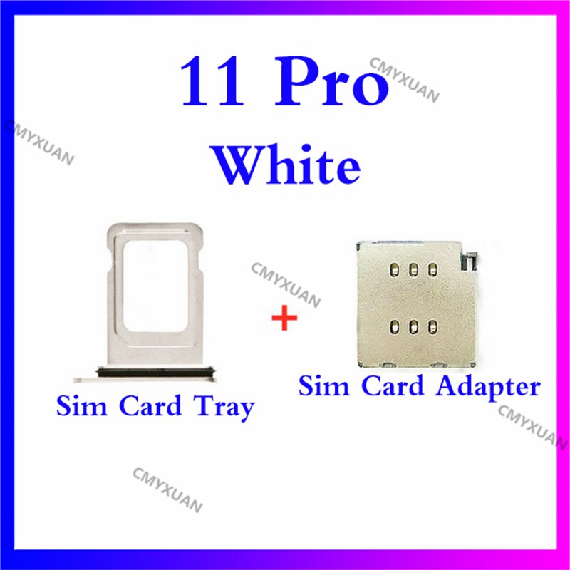 1set for iPhone 11 Pro /11proMax Dual SIM Card Reader +SIM Card tray Holder Slot Adapter Replacement