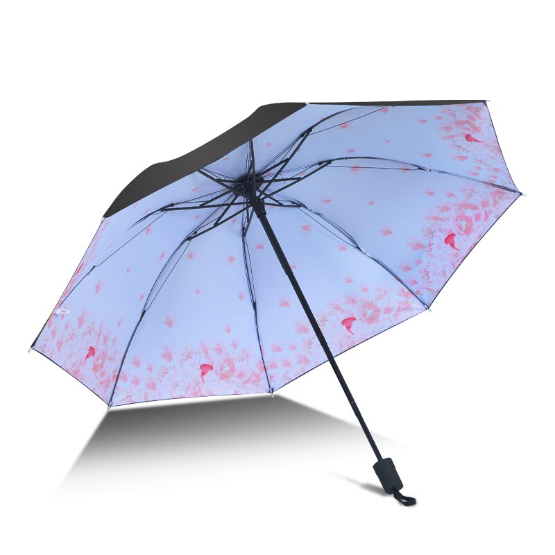 Fasion powłoka z tworzywa sztucznego deszcz słońce ABS guma antypoślizgowy uchwyt antypoślizgowy małe parasole deszcz kobiety wodoodporny parasol wygodne dziewczyny podróż: niebieski
