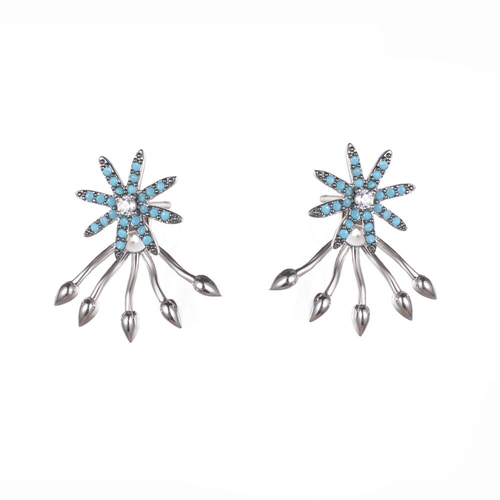 KIVN Schmuck Pflastern CZ Zirkonia Braut Hochzeit Ohrring Ohr Jacken für Frauen