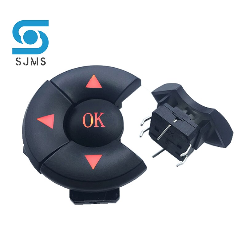 5 pièces/1 ensemble A14 capuchon interrupteur combiné de direction 5 voies avec flèche bouton OK 12*12*7.3mm DIP avec interrupteur à bouton Micro Tactile léger: Red light