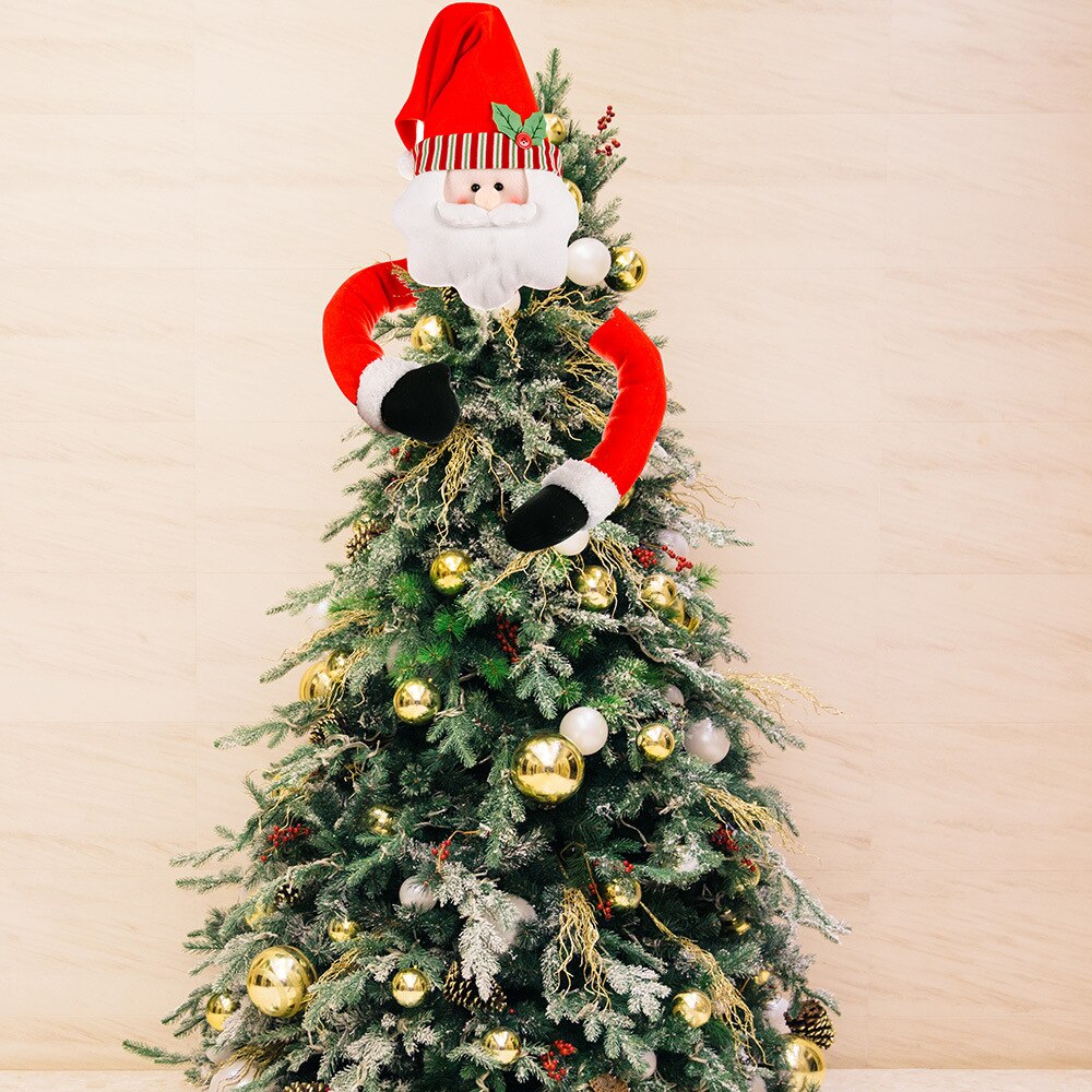 Juletræ topper sød top hat vinter fest træ dekorationer gammel mand snemand elg ornament julepynt
