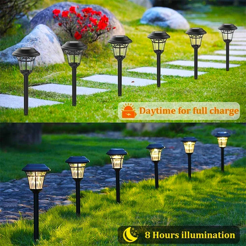 draussen LED Garten Lichter Solar- Energie Weg Dekor Wasserdichte Terrasse Licht für Balkon Straße Hof Rasen Außerhalb Solar- Lampe