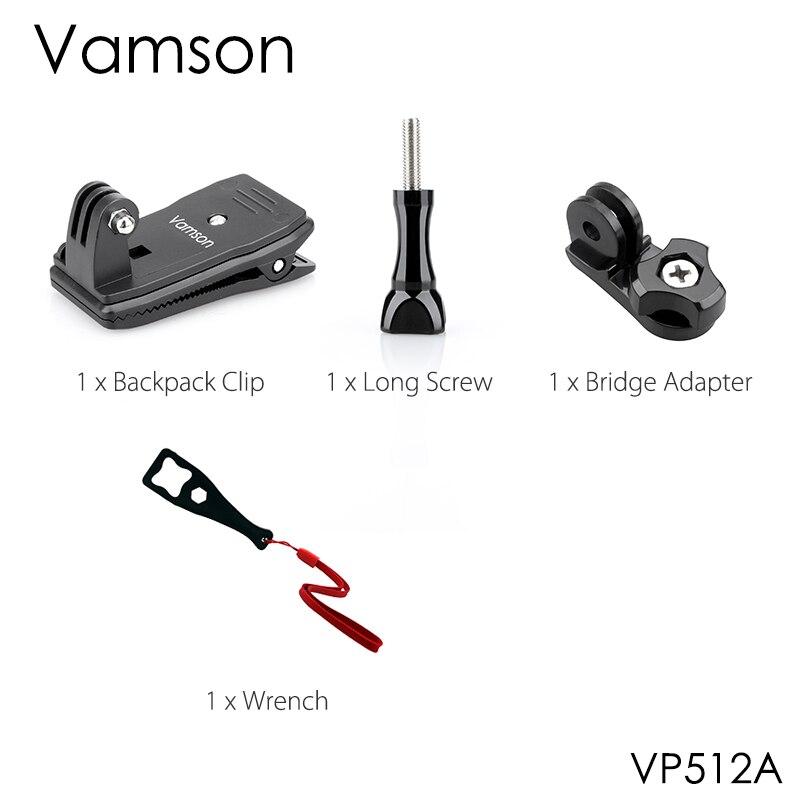 Vamson-accesorios para GoPro 10, 9 y 8, montaje de abrazadera con Clip para mochila, para Go Pro Hero 7, 6, 5, 4, Yi, 4K, SJCAM, EKEN Action Camera: VP512A