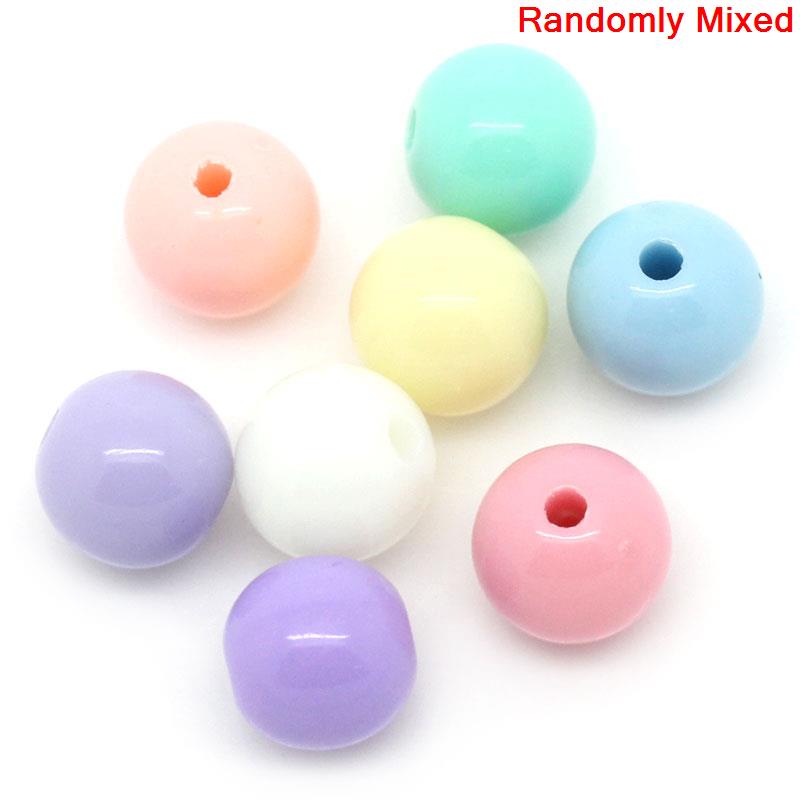 DoreenBeads Acryl Spacer Kralen Ronde Pastel Op Willekeurige Kleur 6mm Dia, Hole: Ca. 1.5mm, 150 stks