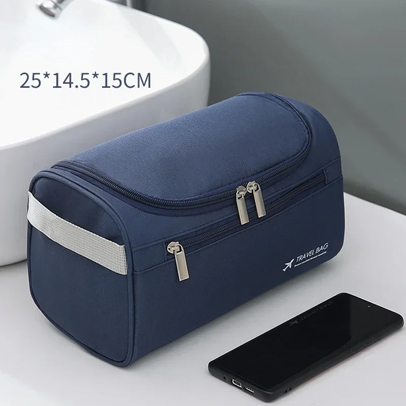Mannen Vintage Luxe Toilettas Reizen Noodzakelijk Zakelijk Cosmetische Make-up Cases Mannelijke Hangende Organizer Waszakken: Bruin