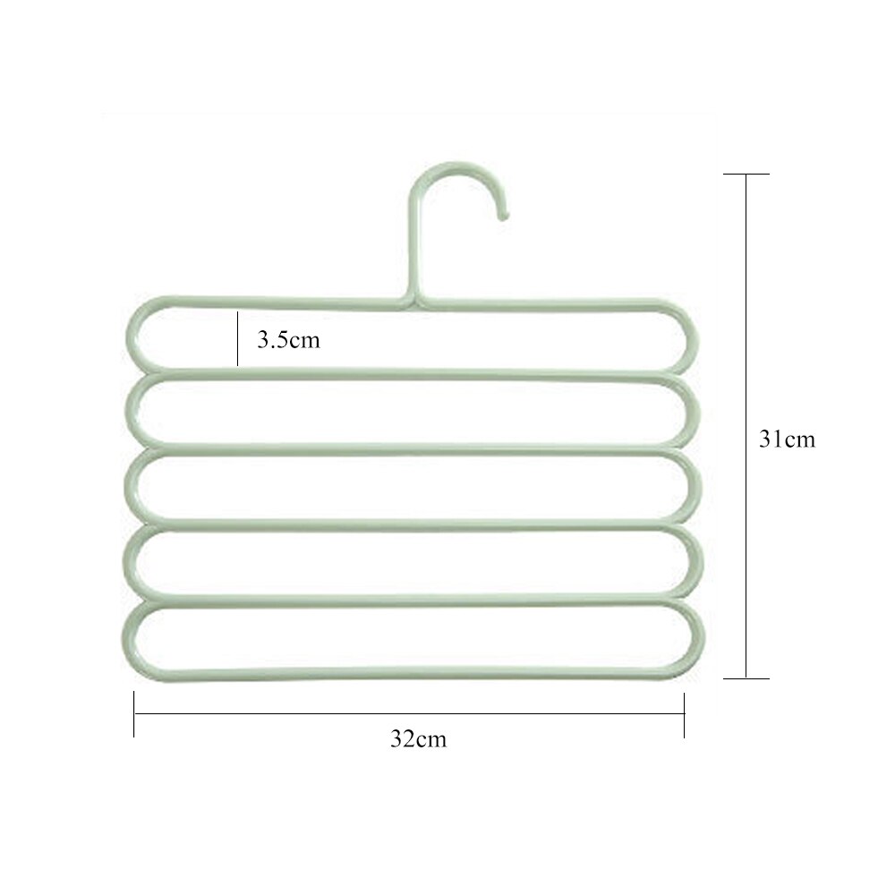 Farbe Nicht-Unterhose Multi-schicht Hosen Gestell Multi-funktion Kleiderschrank 5 Schicht Hängen Hosen KleiderbüGel Kleiderschrank Hosen Gestell heißer: nordisch Grün
