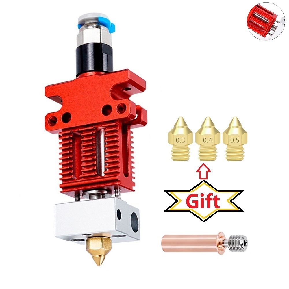 MEGA CR-6 SE Hotend Kit Metal Extrusion Extruder 3D Printing Parts Titanium alloy Bimetal heatbreak for Creality CR-5 PRO CR6: add Nozzles1Throat