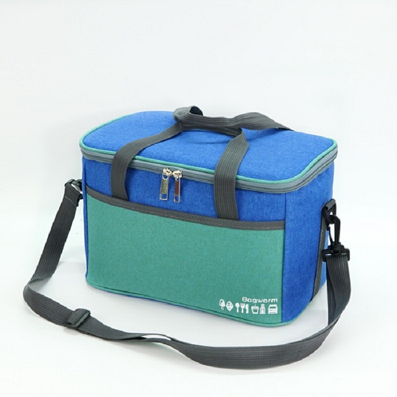 10L Ant cloth waterproof cooler bag picnic thermal insulated ice pack fresh thermo food cool wine lunch box shoulder bags: Blue