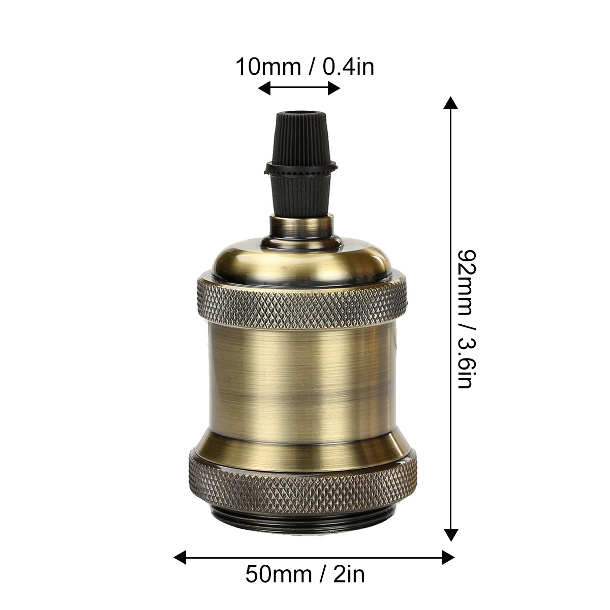 Sphoon-Base de lámpara antigua DIY, casquillo de tornillo E27, portalámparas decorativo de aluminio, lámpara de techo interior montada en superficie de Metal Vintage: Castaño