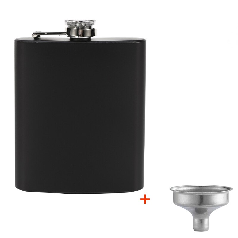 6-8Oz Stainless Steel Hip Flask Portable Whiskey Alcohol Bottle Travel Pocket Engraved Wine Drink Pot with Funnel Drinkware: 8oz with funnel