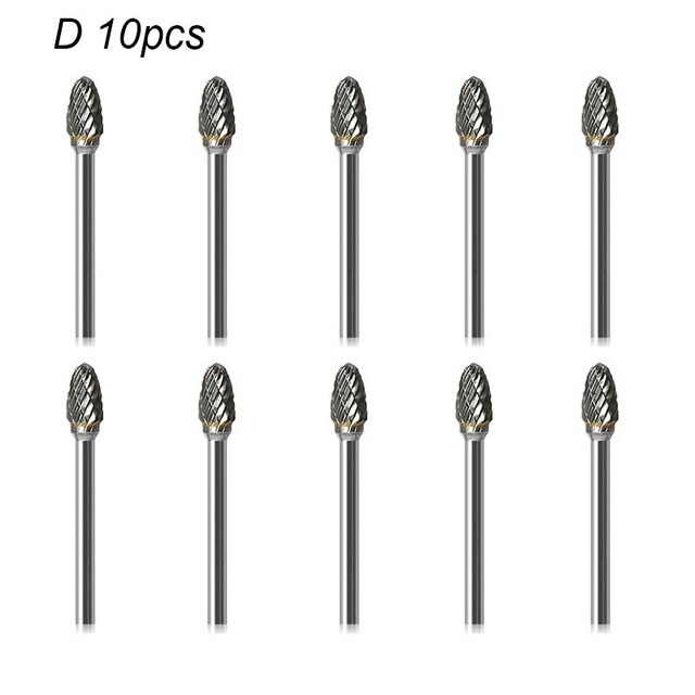 Haste de metal desenho carboneto tungstênio fresa ferramenta rotativa rebarbas duplo diamante corte rotativo ferramentas dremel moagem elétrica: D