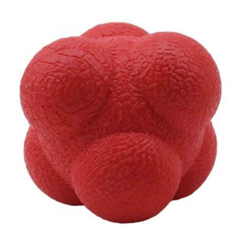 Bola de reacción de silicona Hexagonal, Bola de reacción de silicona Hexagonal para Fitness, velocidad deportiva, coordinación de agilidad, entrenamiento de habilidades, Bola de reacción imprevisible, 1 unidad: Rojo