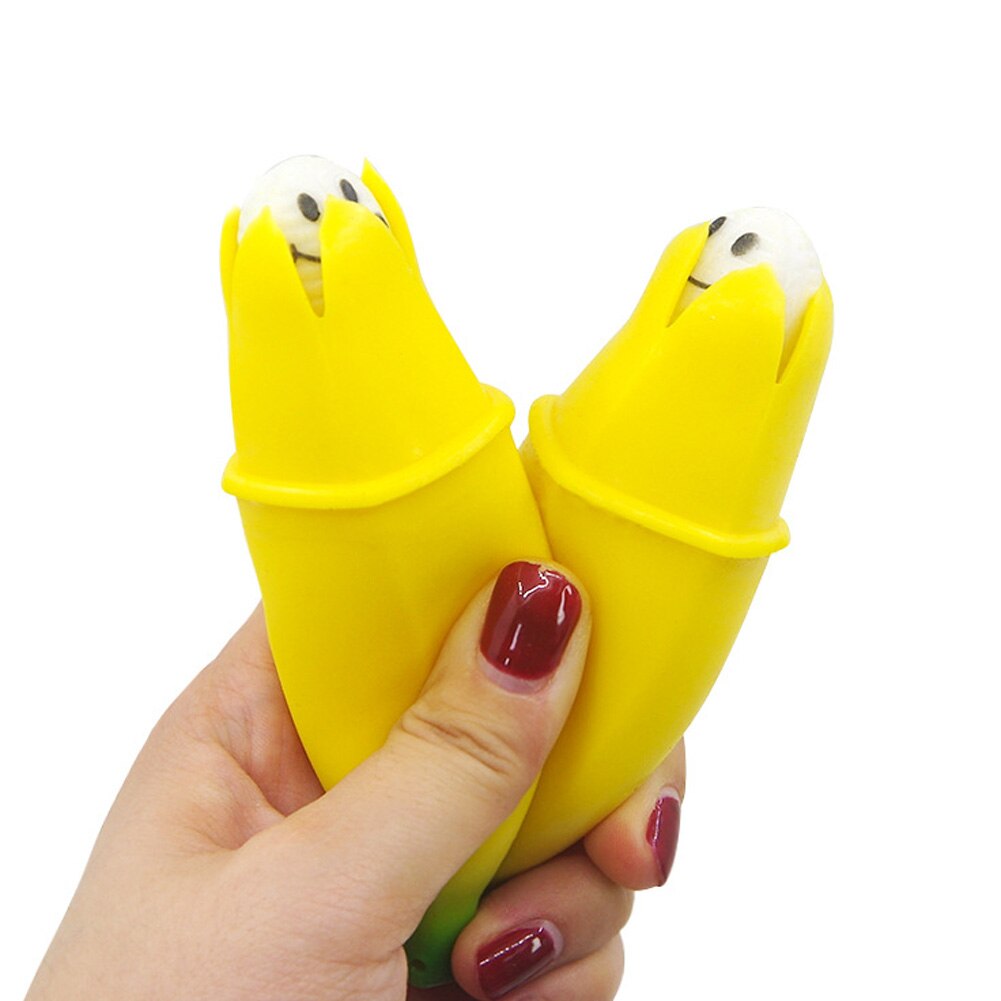 Banana Funny Prank Squeeze Toy Slow Rising Bananas With Happy Face Kids Stress Reliever Decompression Toys Antistress