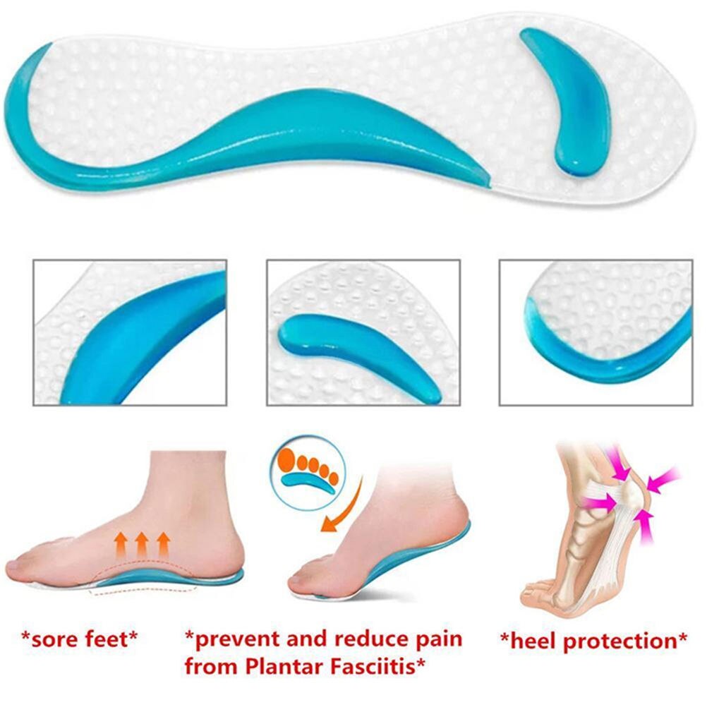 1 paar Silikon Gel Massage Bogen Unterstützung Einlegesohlen Orthesen Flatfoot Verhindern Fuß Kokon hoch Fersen Schuhe Pad Füße Pflege Werkzeuge frauen