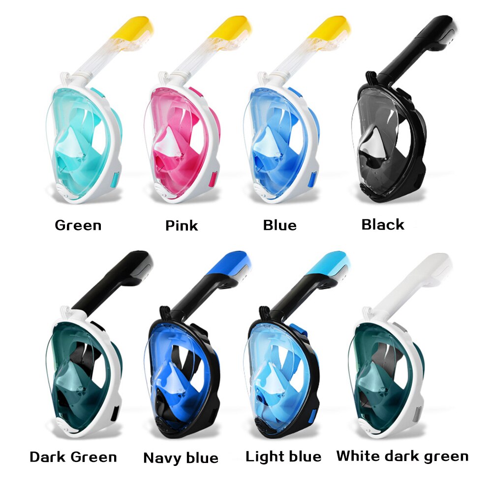 volle Gesicht Scuba Tauchen Maske Anti Fog Goggles mit Kamera Montieren Unterwasser Weiten Blick Schnorchel Schwimmen maske für Erwachsene jugend