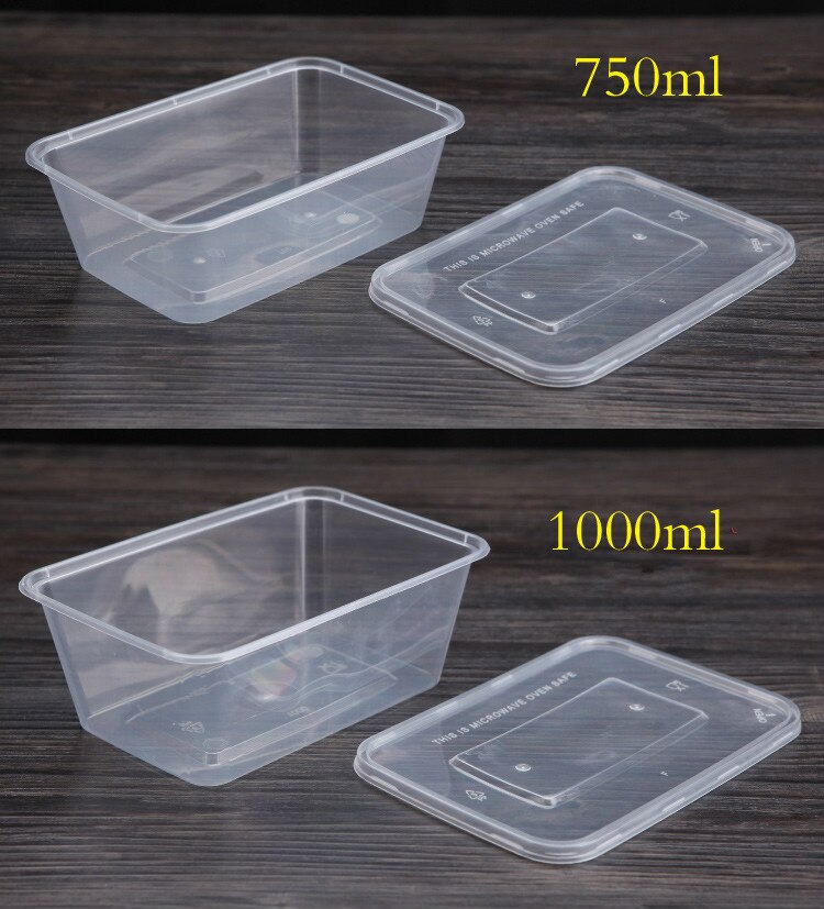 Conteneurs de préparation de repas micro-ondable | Avec couvercles transparents 10paks
