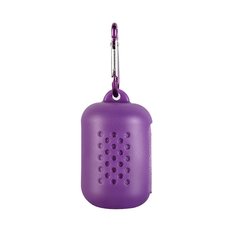 Voyage pliable Mini serviette Portable randonnée Camping séchage rapide serviette avec étui en silicone outil de plein air sport visage petite serviette outils: VIOLET