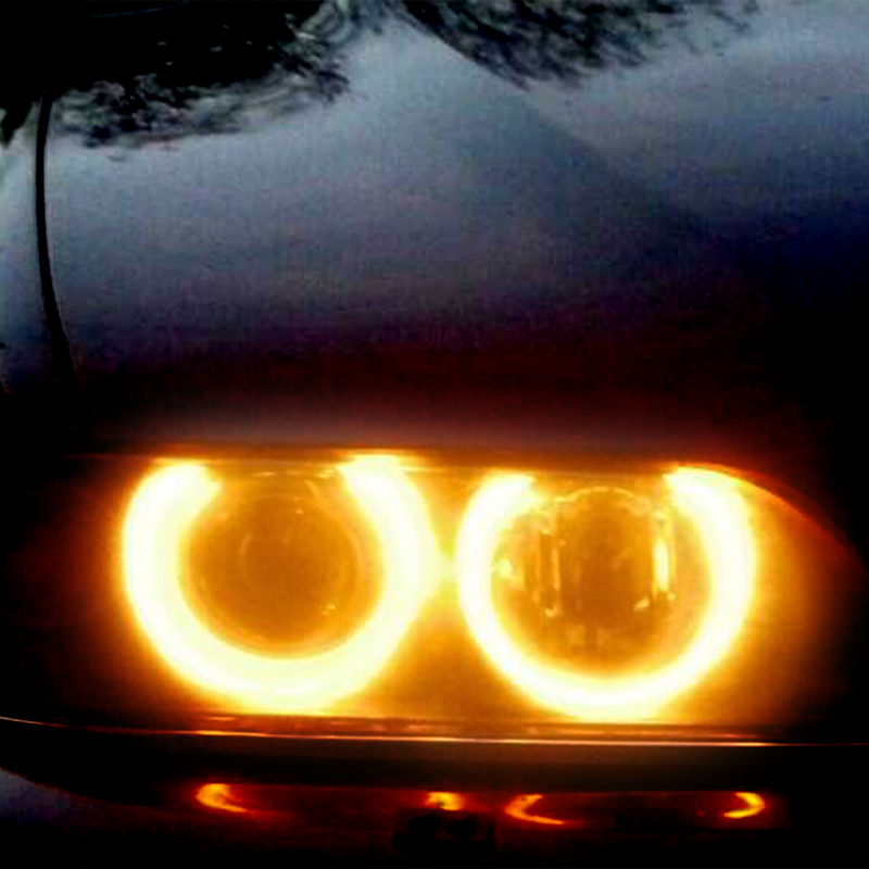 2Pcs LED Angel Eyes Marker Lights Bulbs For E39 E53 E60 E61 E63 E64 E65 E66 E87 525i 530i xi 545i M5 Error Free 2*5W: Yellow