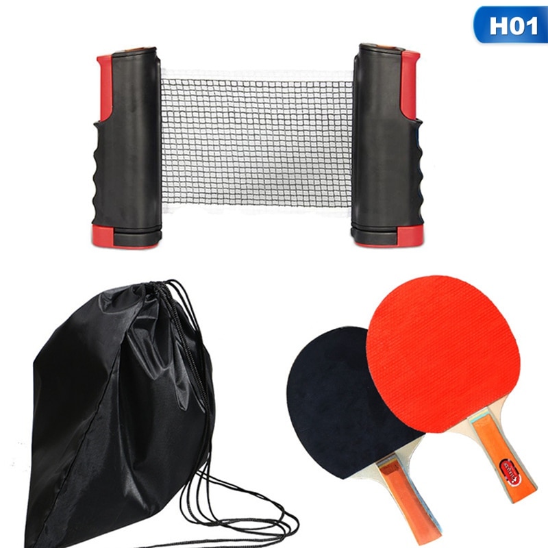 Juego portátil de Ping Pong , equipo de entrenamiento de Red retráctil de tenis de mesa, Robot de película de goma , juego de accesorios de Ping Pong rojos