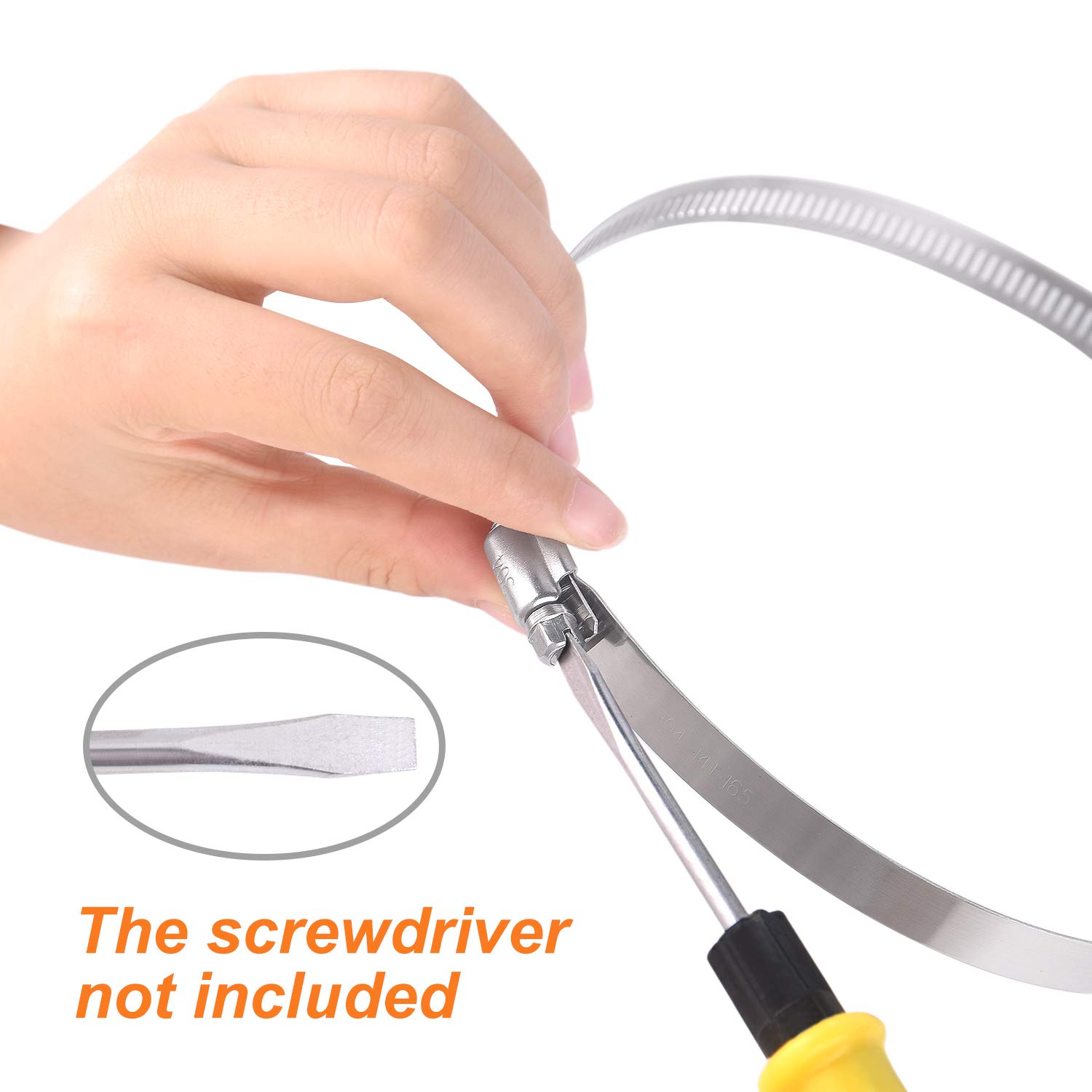 6pcs 6 Inch Large Size Hose Clips 304 Stainless Steel Duct Clamps Worm Gear Adjustable 141mm-165mm Hose Clamp