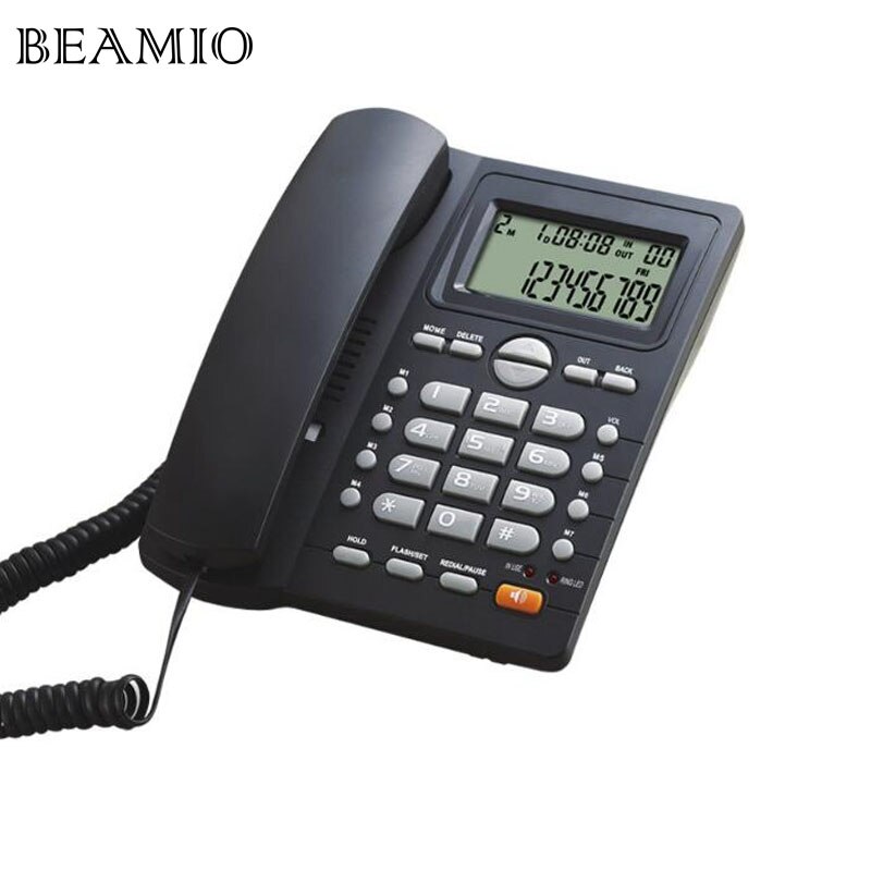 Teléfono Fijo DTMF/FSK con identificador de llamada, manos libres, sin batería, interfaz Dual, fijo, para casa, oficina y Hotel