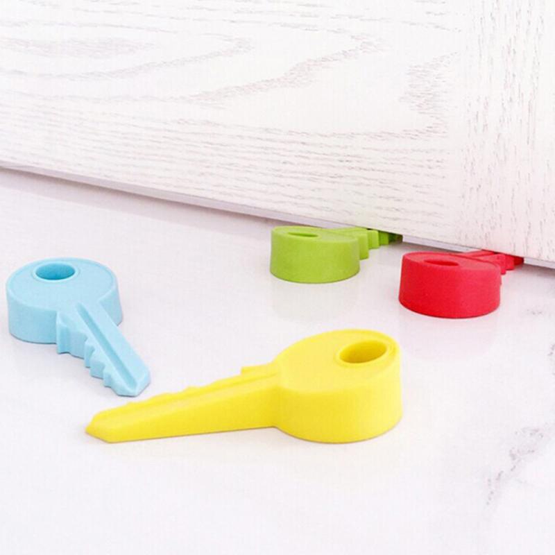 Tope de puerta de goma de silicona bonita y llave decoración del hogar protección de seguridad para los dedos chico herramientas de Tope de puerta seguro para bebé