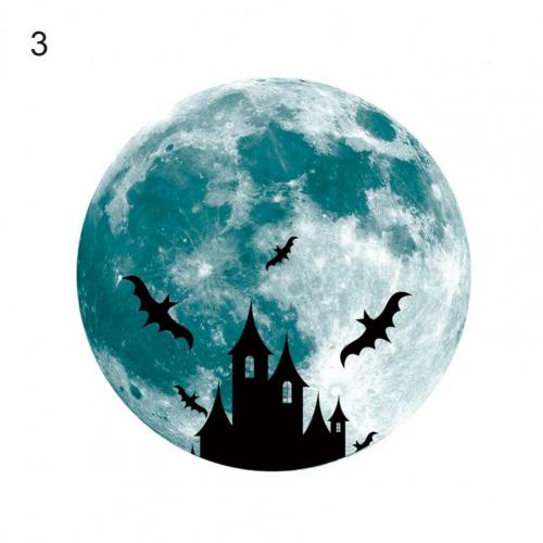 Fluorescerende Sticker Straling-Gratis Waterdichte Tl Decal Pvc 3D Fluorescerende Plafond Maan Sticker: 3