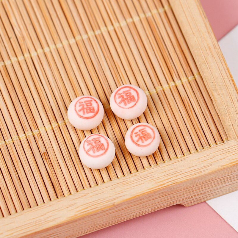 1: 12 accessori per Astuccio delle bambole mini cibo giocare a simulazione di pasticceria cinese modello di argilla Fu torta Xi torta Shou torta compleanno/torta nuziale
