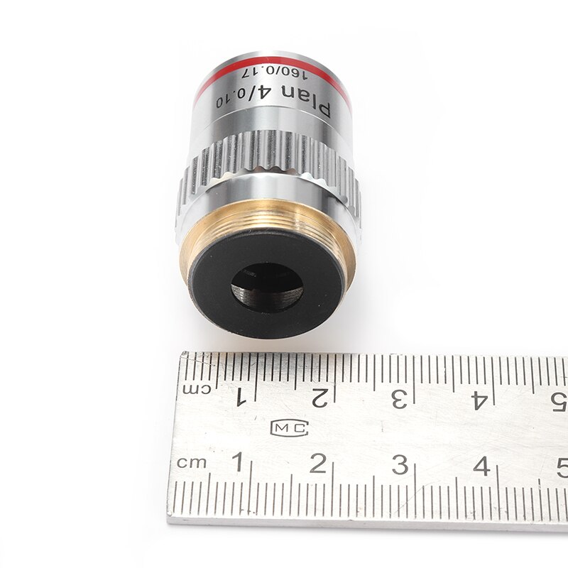 4X Biological Microscope Achromatic Objectives Lens Laboratory Education Bio-Microscope RMS Thread Plan Field-correction