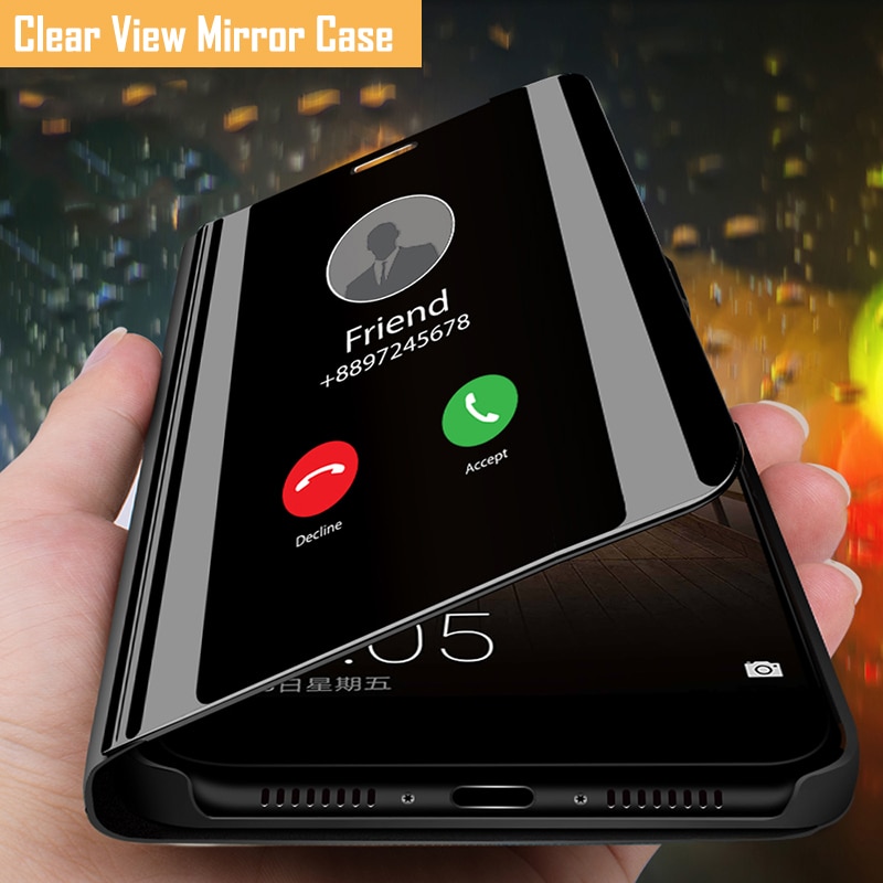 Auroras For Honor 30i Flip Case Smart Mirror Shockproof Cover Stand Holder For Honor 30i Cover Mirror View Case