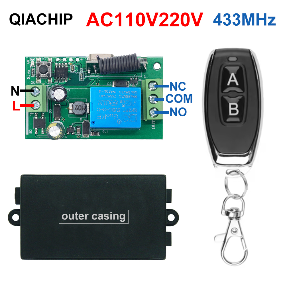 433MHz suchy przełącznik kontaktowy pilot 10A 1CH AC110V 220V moduł przekaźnika odbiornik nadajniki pilot do silnika oświetlenia: FIOLETOWY