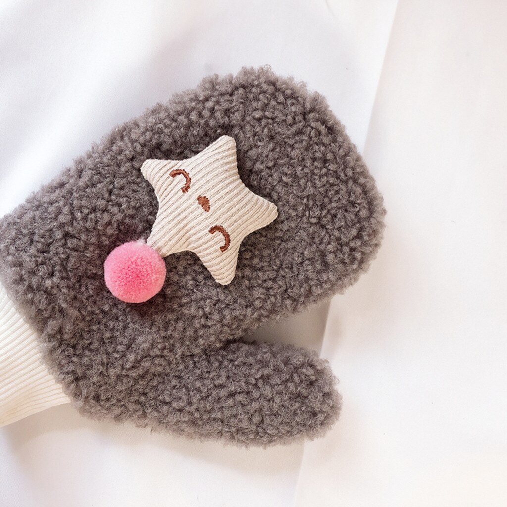 Kleinkind Baby Jungen Mädchen Karikatur Patchwork Volle Finger Winter warm Verdicken Gestrickte Fäustlinge Handschuhe freundlicher freundlicher Nette Handschuhe
