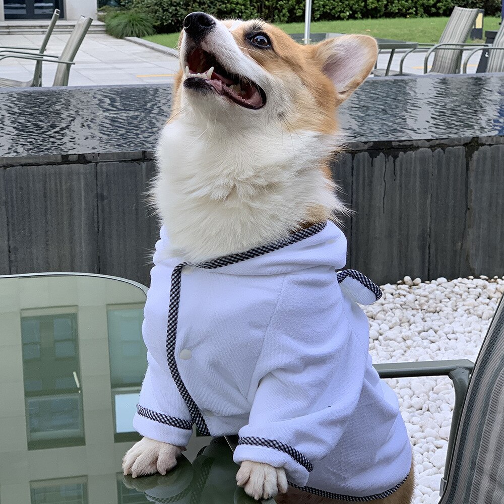 Kjæledyr hund badekatt hund pyjamas soveklær mykt kjæledyr bad hurtig tørking håndkle klær for for valp hunder katter kjæledyr tilbehør